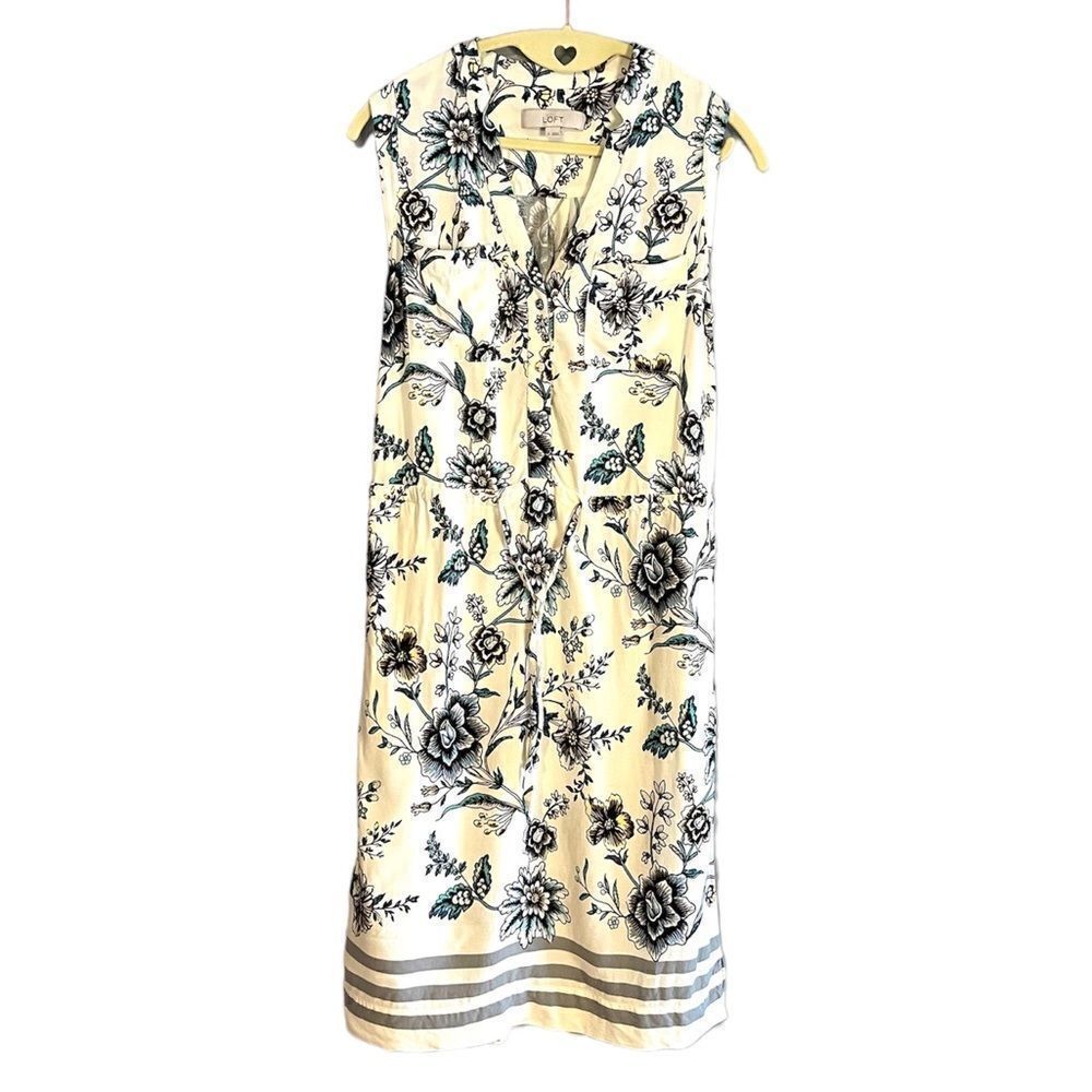 LOFT Floral Sleeveless Dress | SZ S